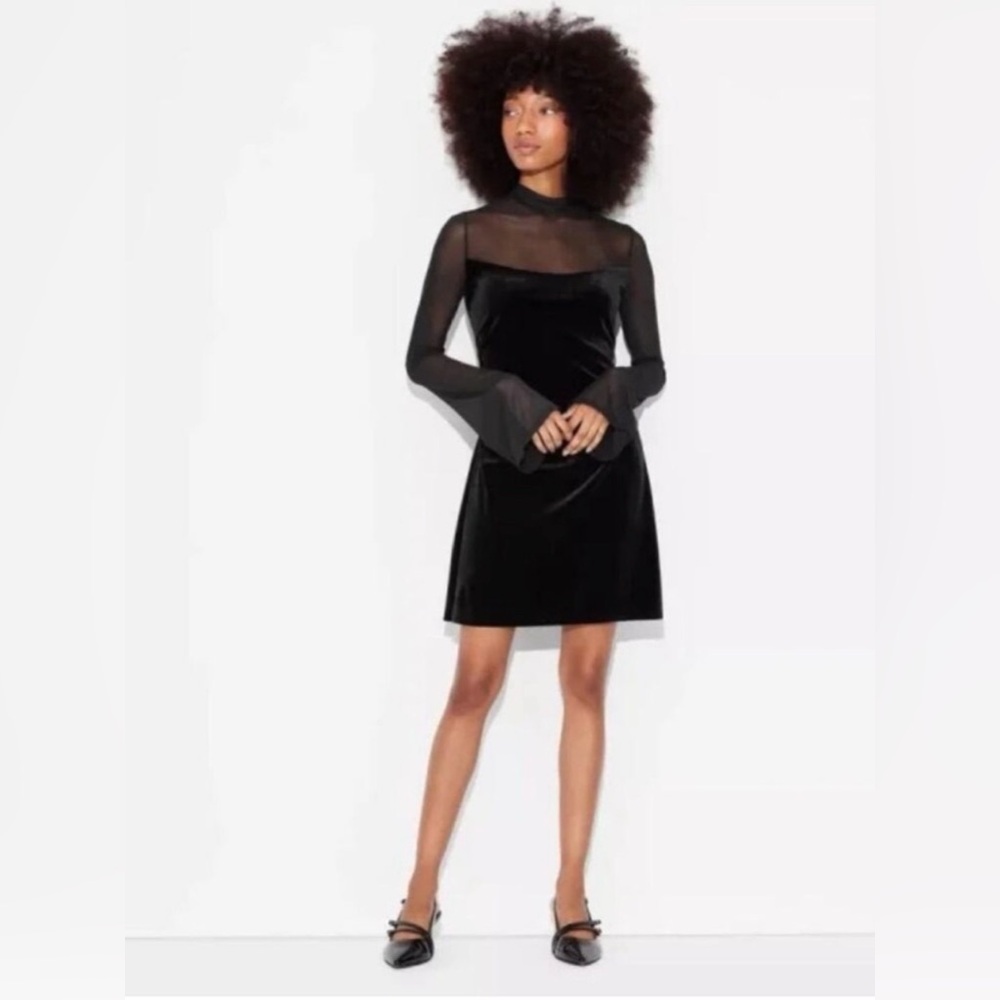 Wild Fable Black Sheer Dress - Picture 1 of 4
